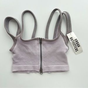 Urban Outfitters Zip-up Cropped Purple Tank Top | XS/S
